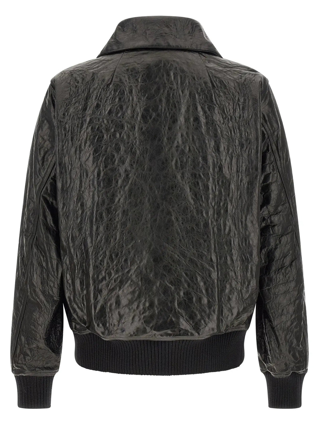 Rick Owens Black Lamb Leather Leather Jacket