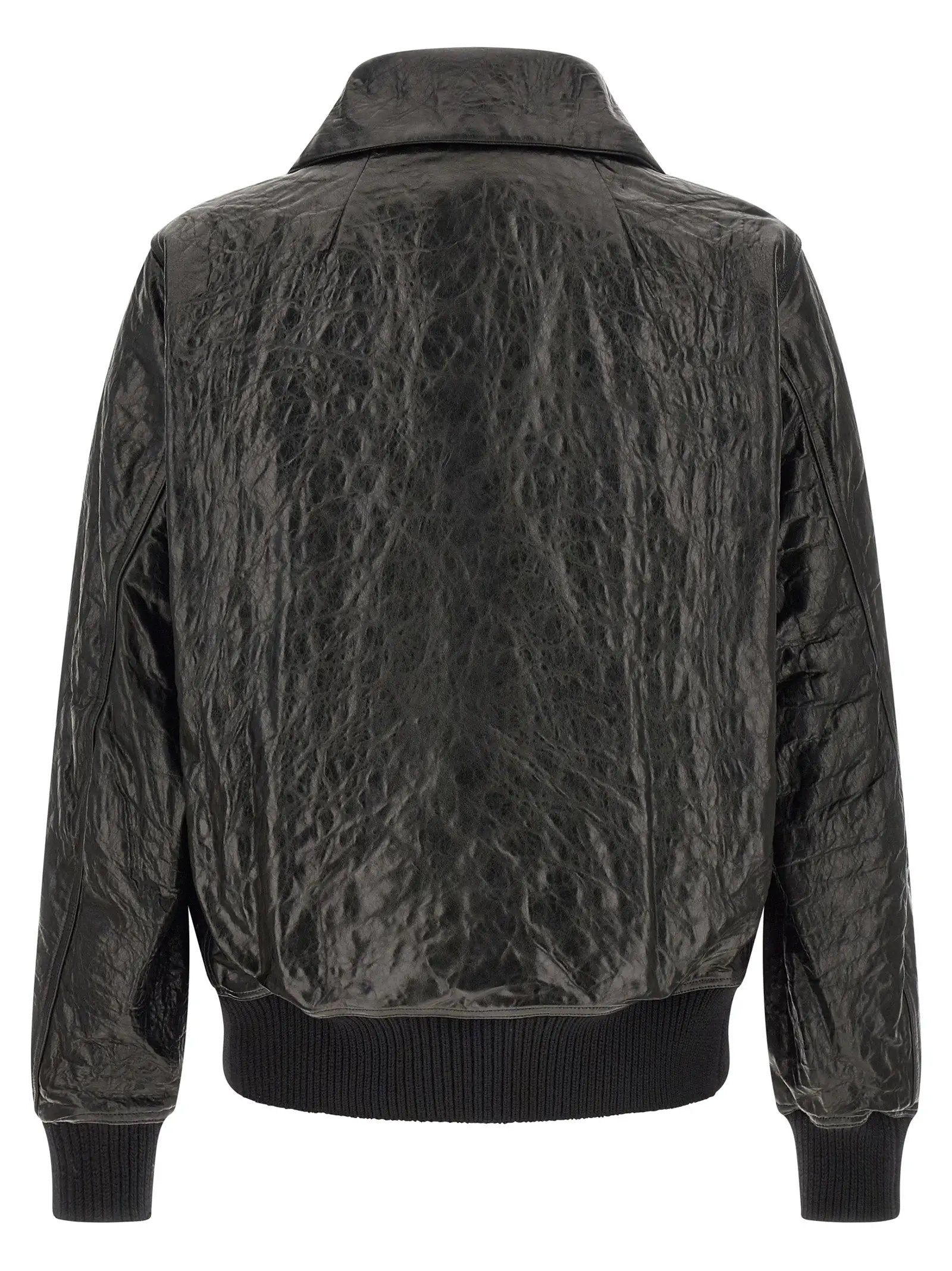 Rick Owens Black Lamb Leather Leather Jacket