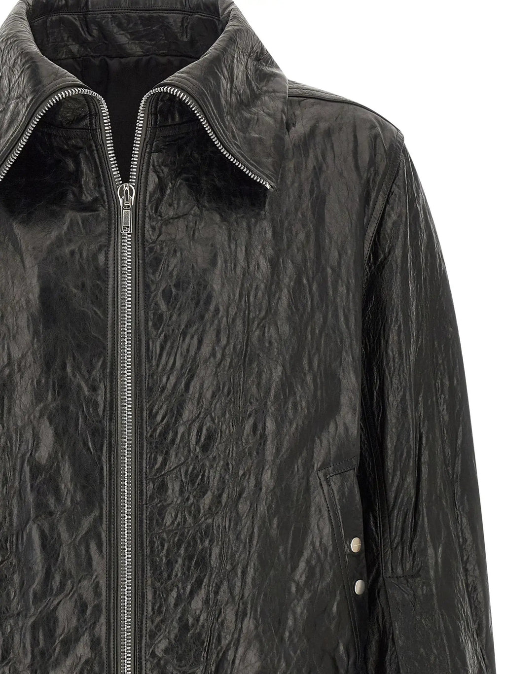 Rick Owens Black Lamb Leather Leather Jacket