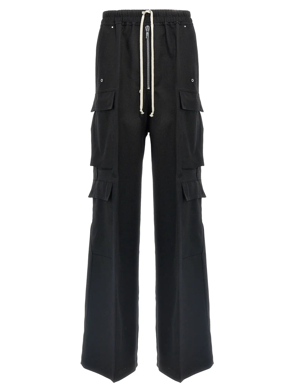 Rick Owens Black Wool Cargo Pants