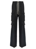 Rick Owens Black Wool Cargo Pants
