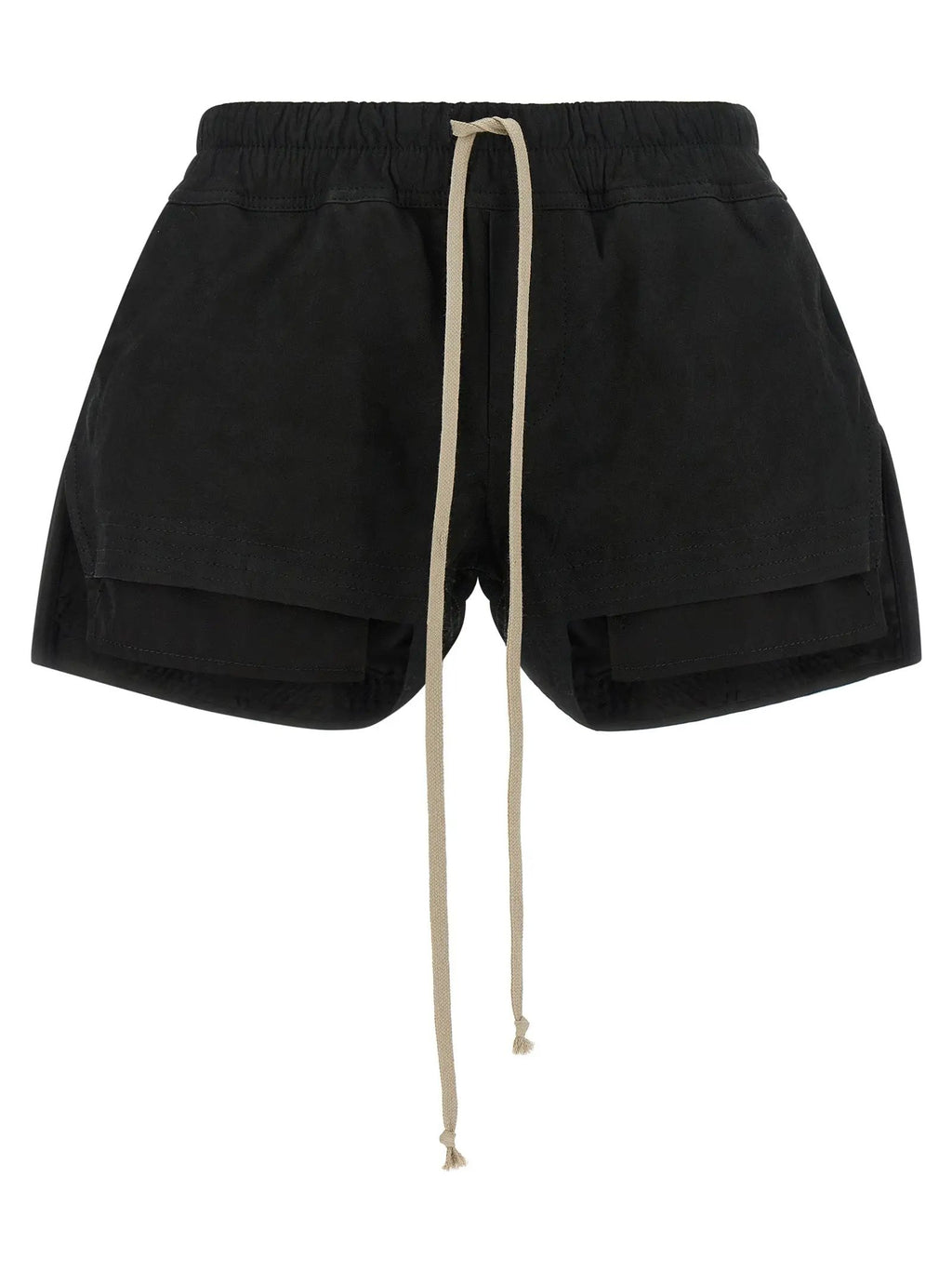 Rick Owens Black Lamb Leather Bermuda Shorts