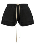Rick Owens Black Lamb Leather Bermuda Shorts