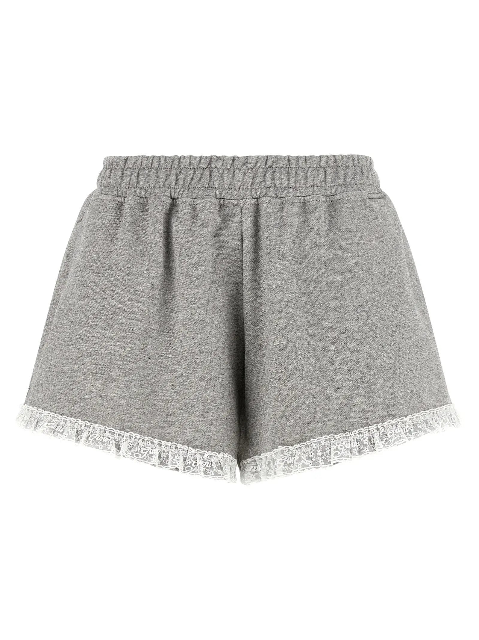 Ganni Gray Organic Cotton Bermuda Shorts