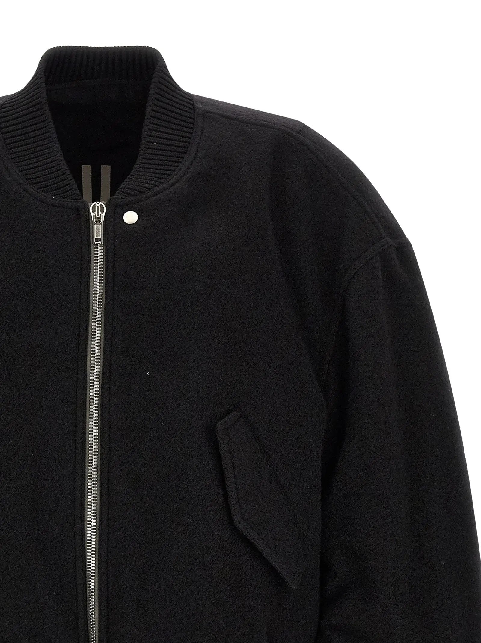 Rick Owens Black Virgin Wool Bomber