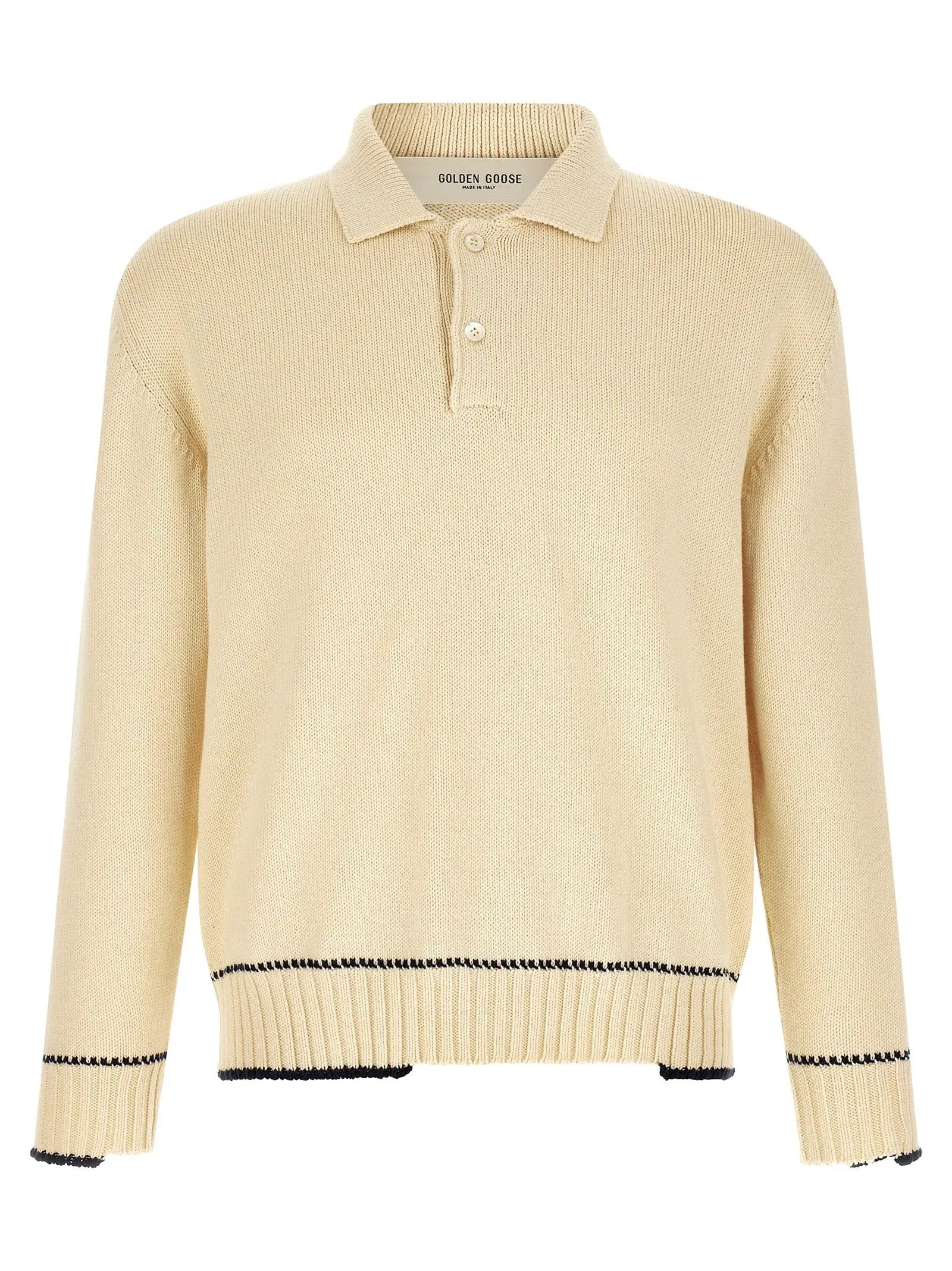 Golden Goose White Cotton Polo Shirt