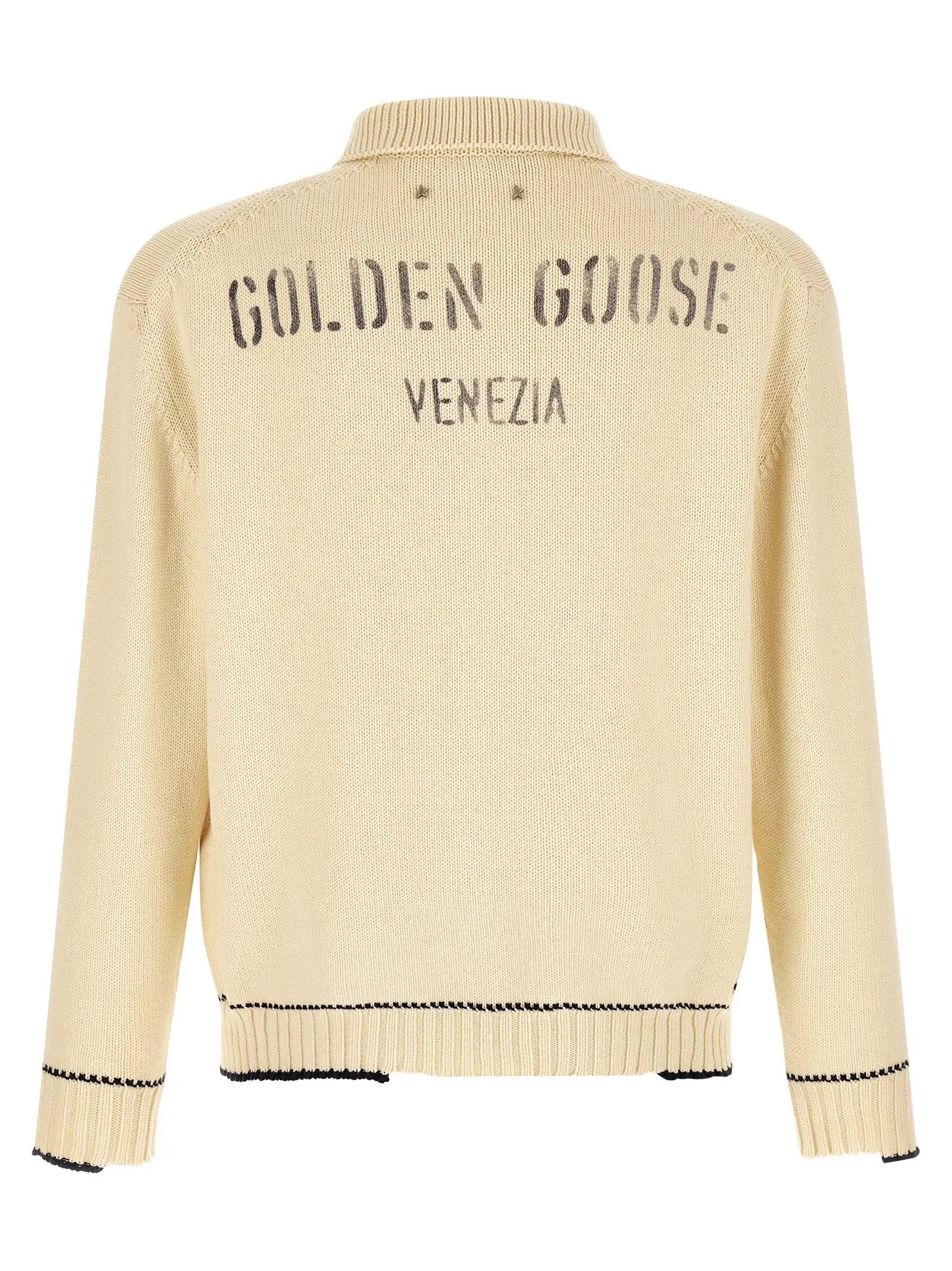 Golden Goose White Cotton Polo Shirt