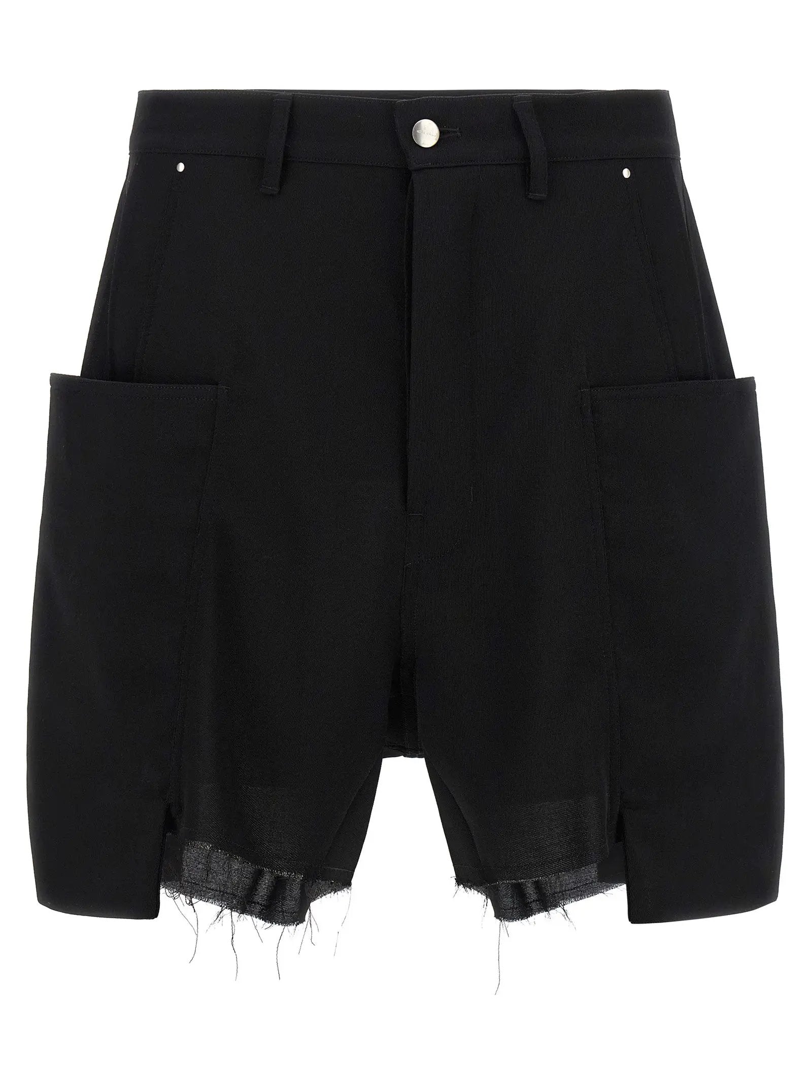 Rick Owens Black Wool Bermuda Shorts