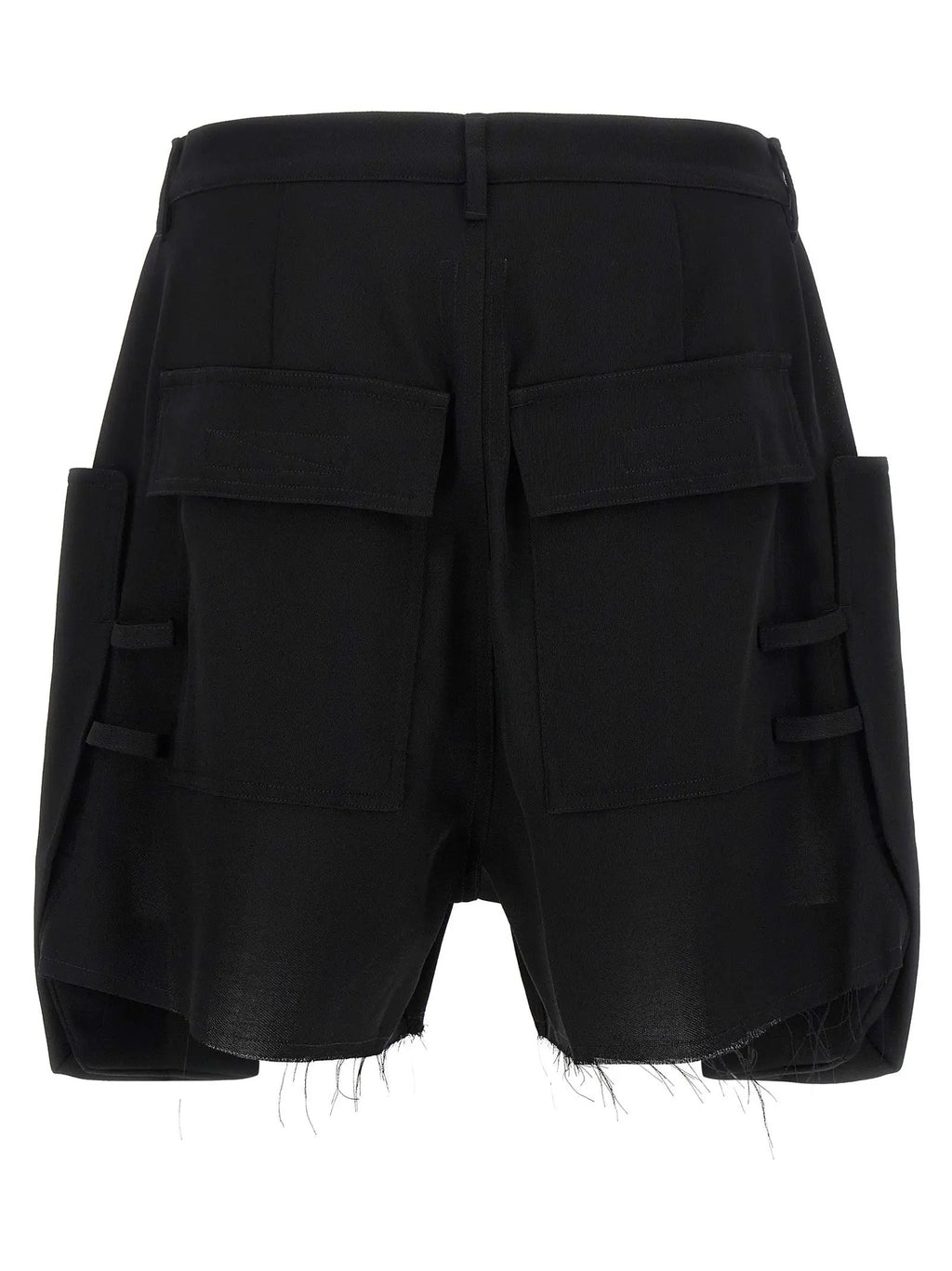Rick Owens Black Wool Bermuda Shorts