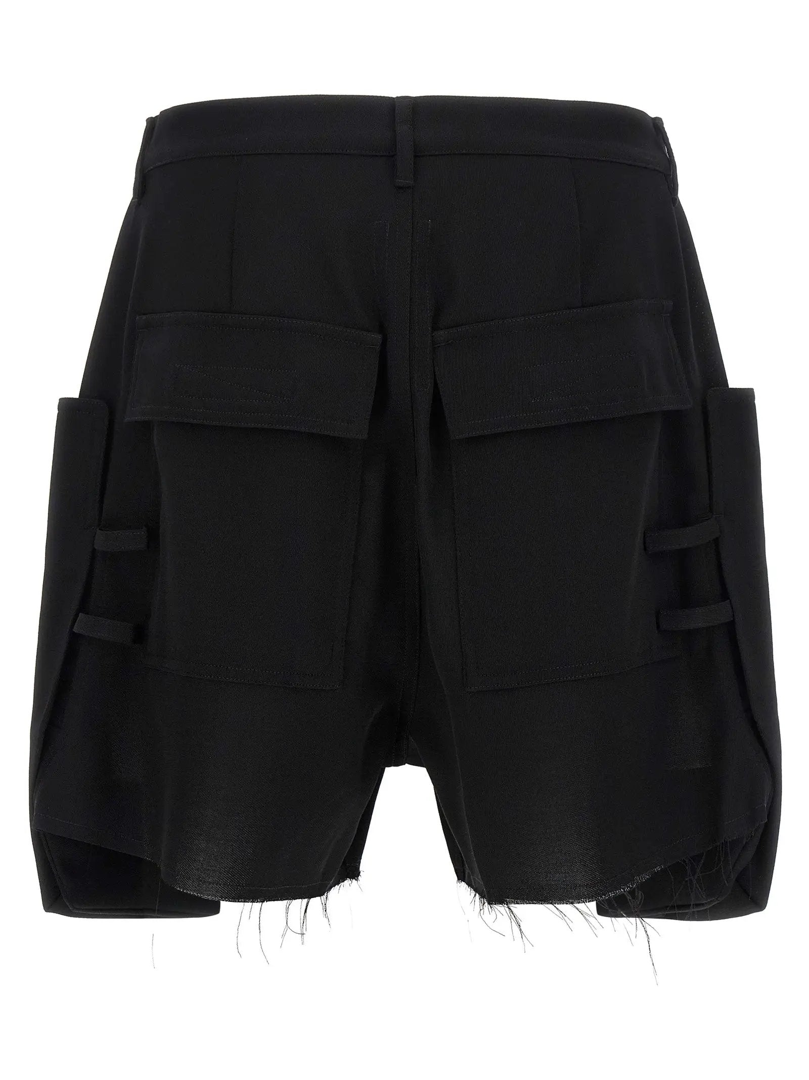 Rick Owens Black Wool Bermuda Shorts