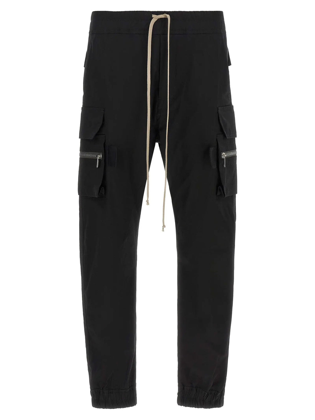 Rick Owens Black Cotton Cargo Pants
