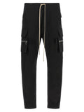 Rick Owens Black Cotton Cargo Pants