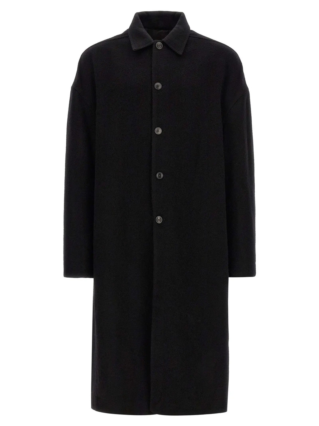 Rick Owens Black Virgin Wool Coat