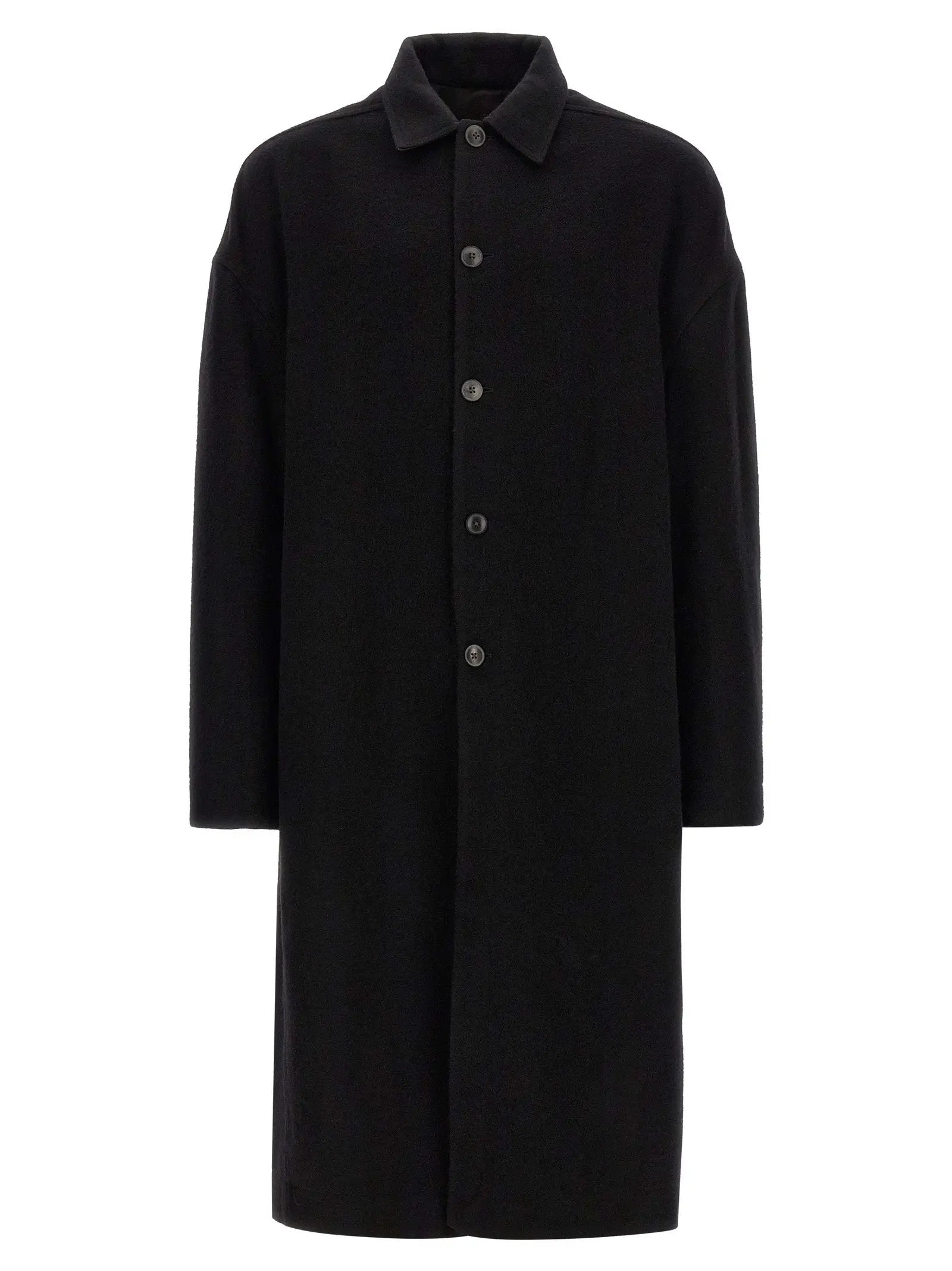Rick Owens Black Virgin Wool Coat