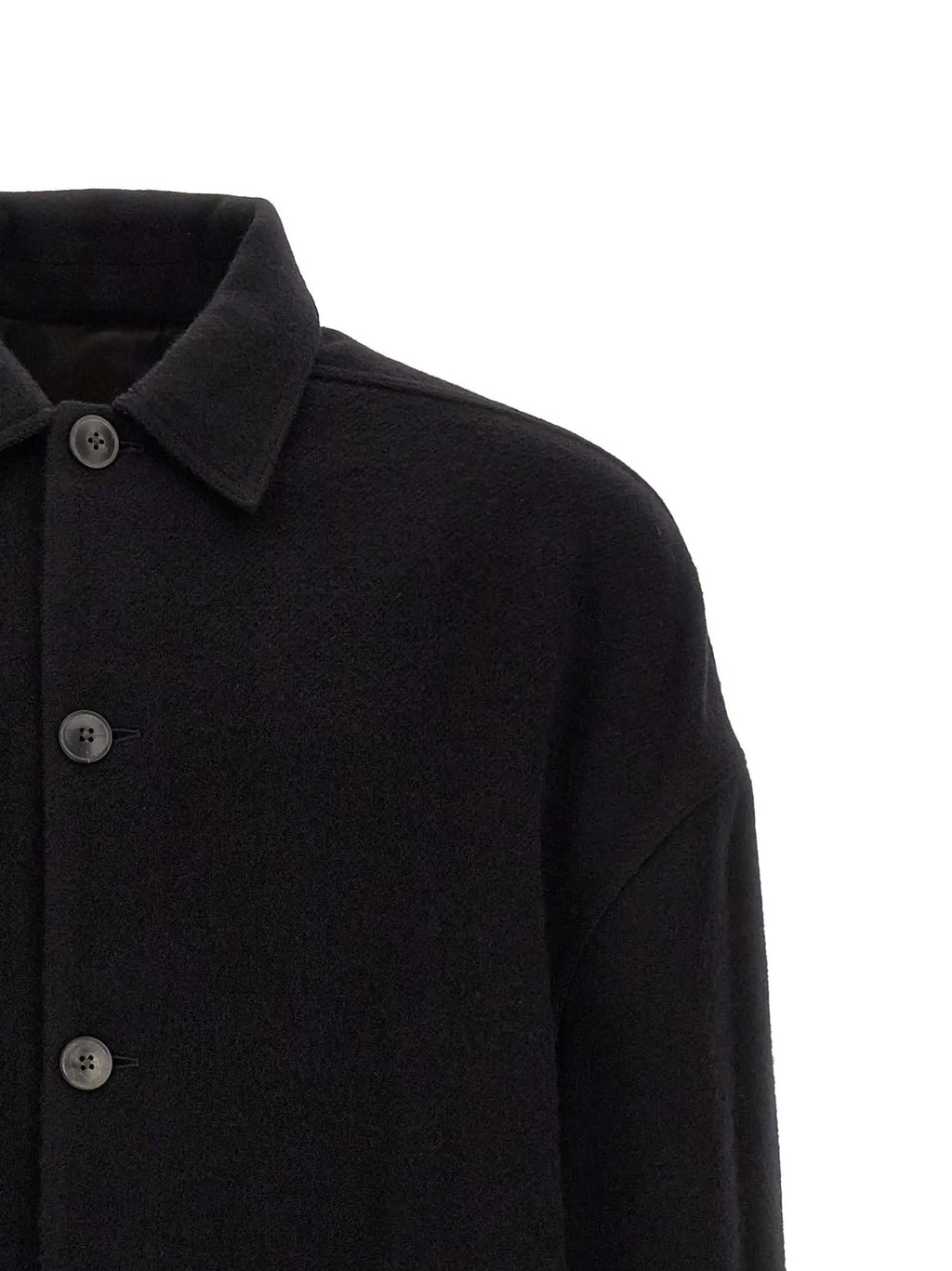 Rick Owens Black Virgin Wool Coat