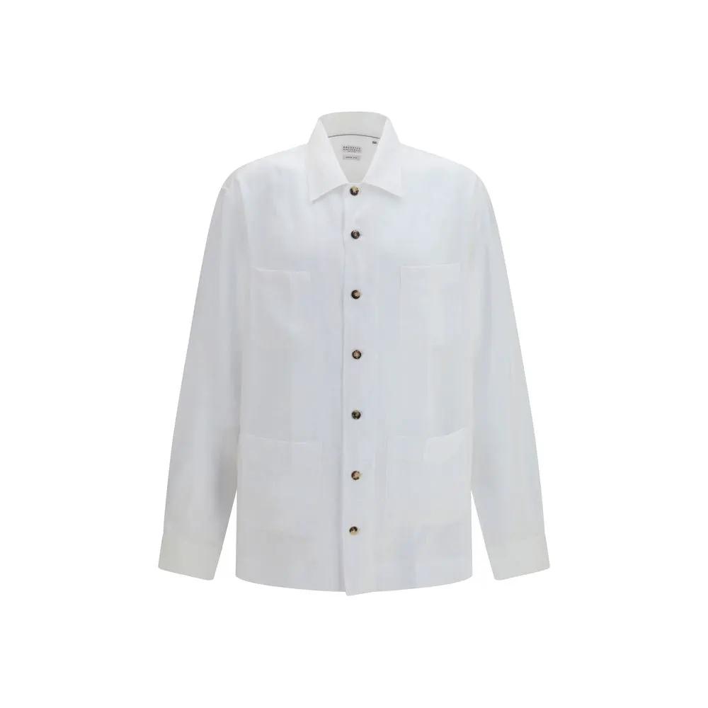 Brunello Cucinelli White Linen Shirt