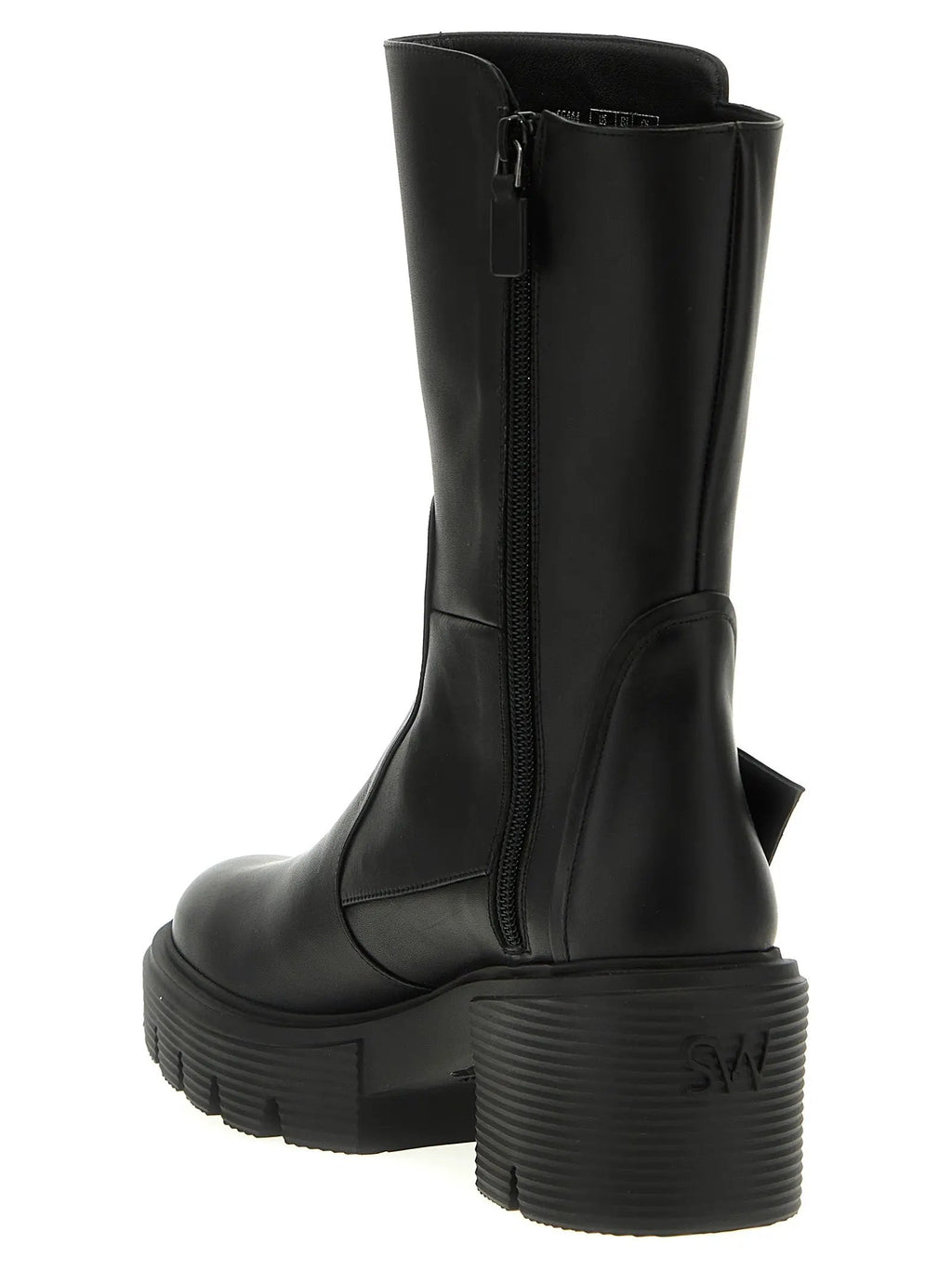 Stuart Weitzman Black Calfskin Ankle Boots