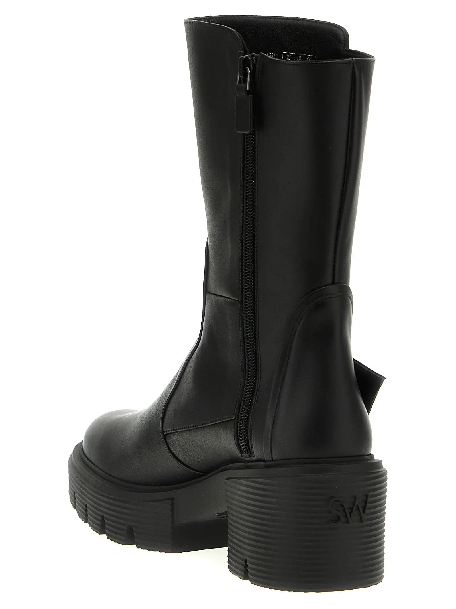 Stuart Weitzman Black Calfskin Ankle Boots