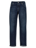 Jean droit en coton bleu Brunello Cucinelli
