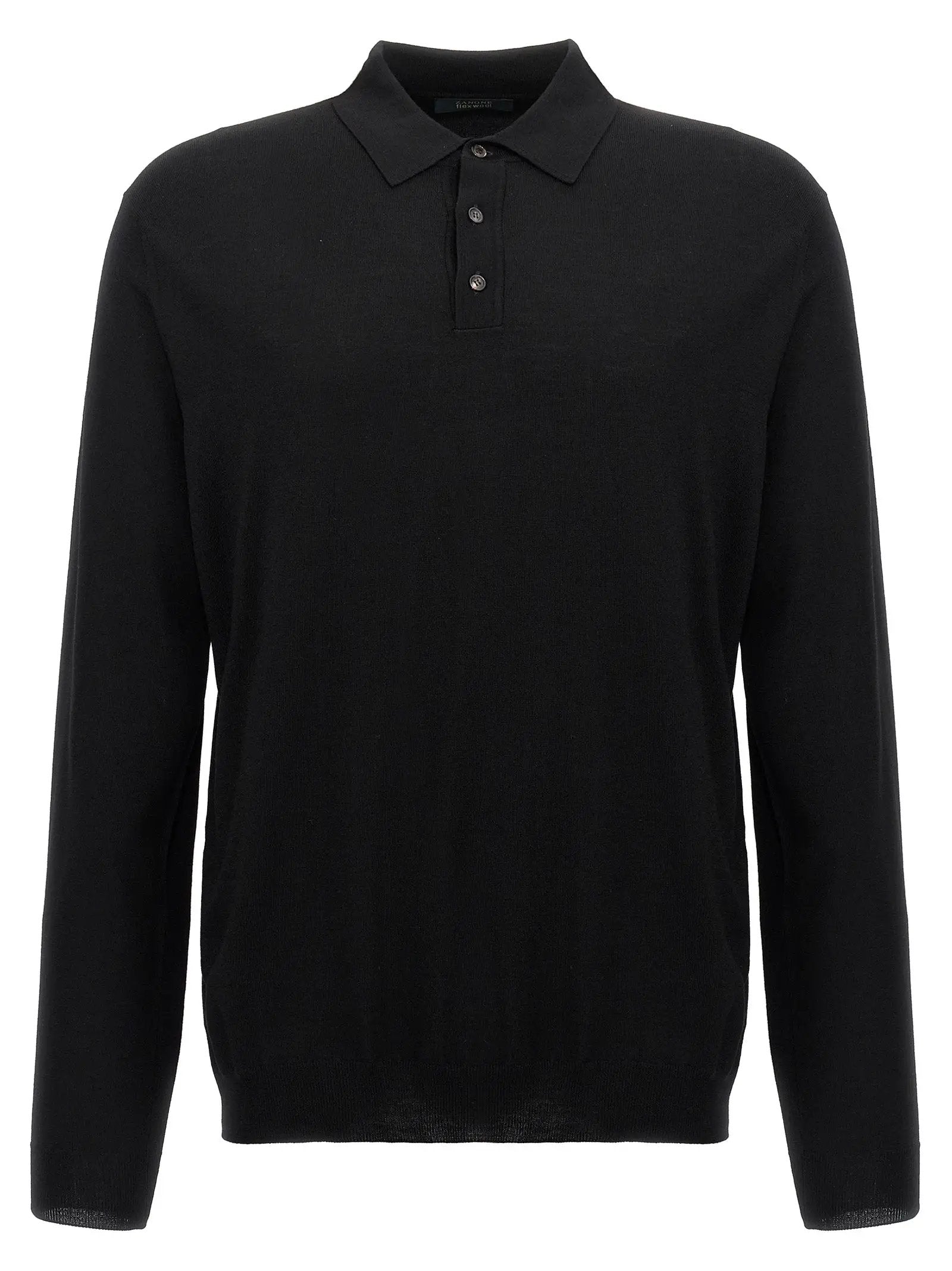 ZANONE Black Virgin Wool Polo Shirt