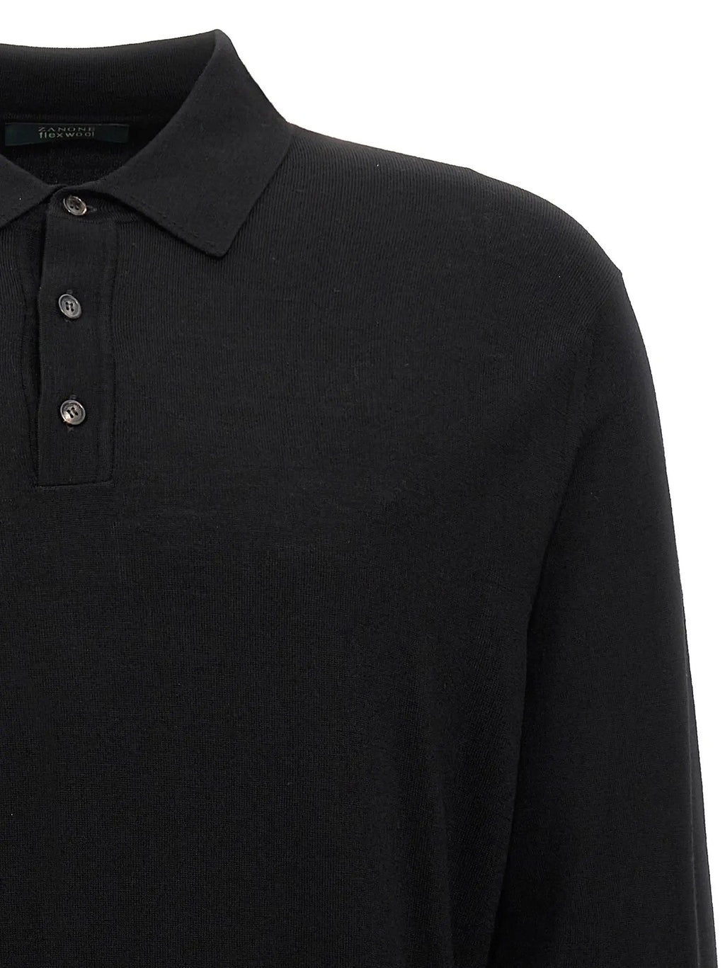 ZANONE Black Virgin Wool Polo Shirt