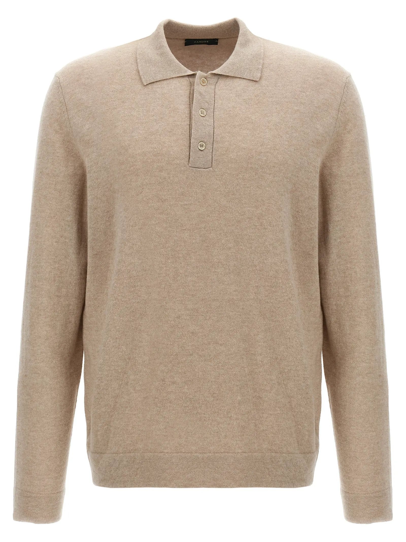 ZANONE Beige Virgin Wool Polo Shirt