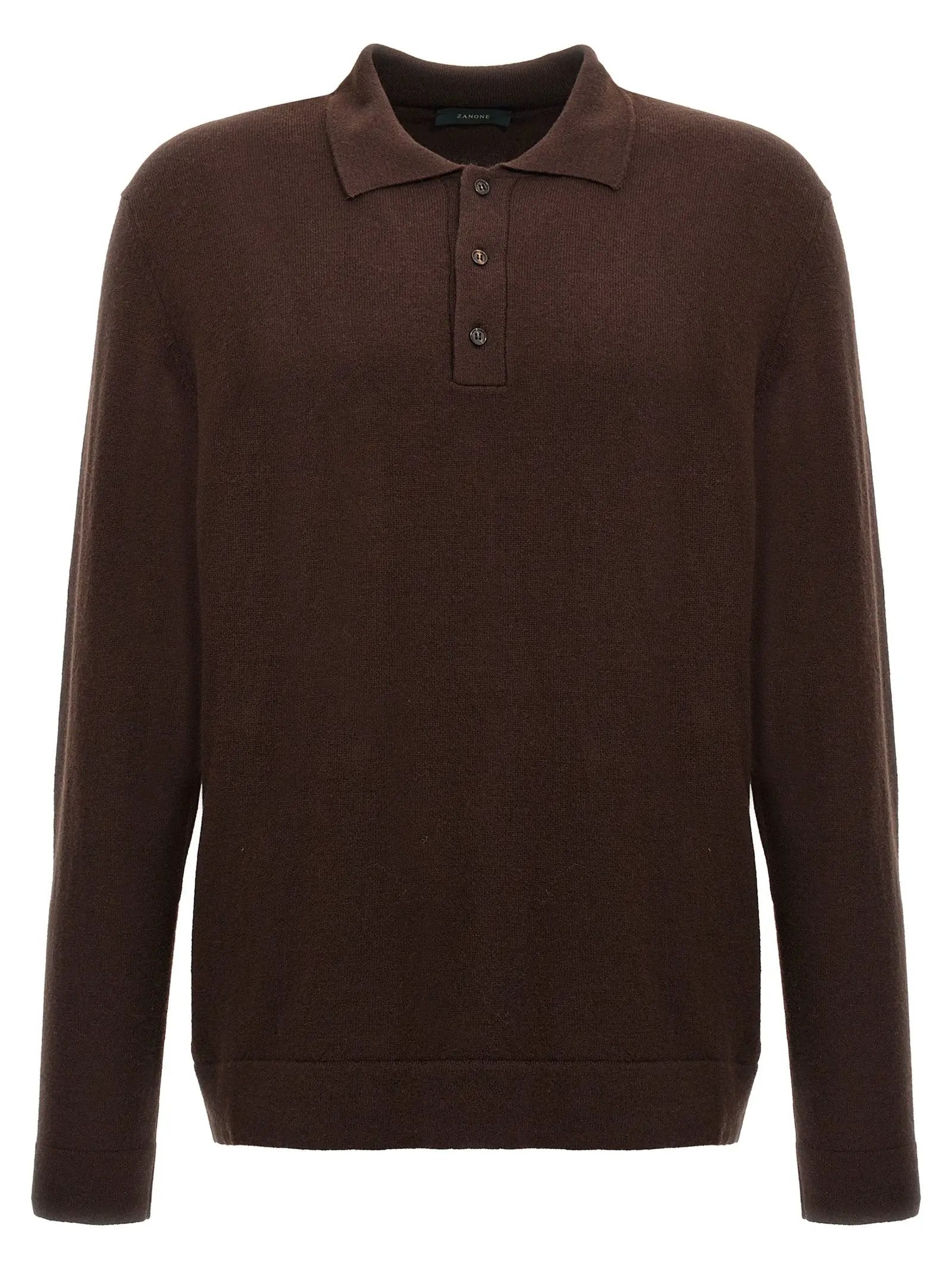 ZANONE Brown Virgin Wool Polo Shirt