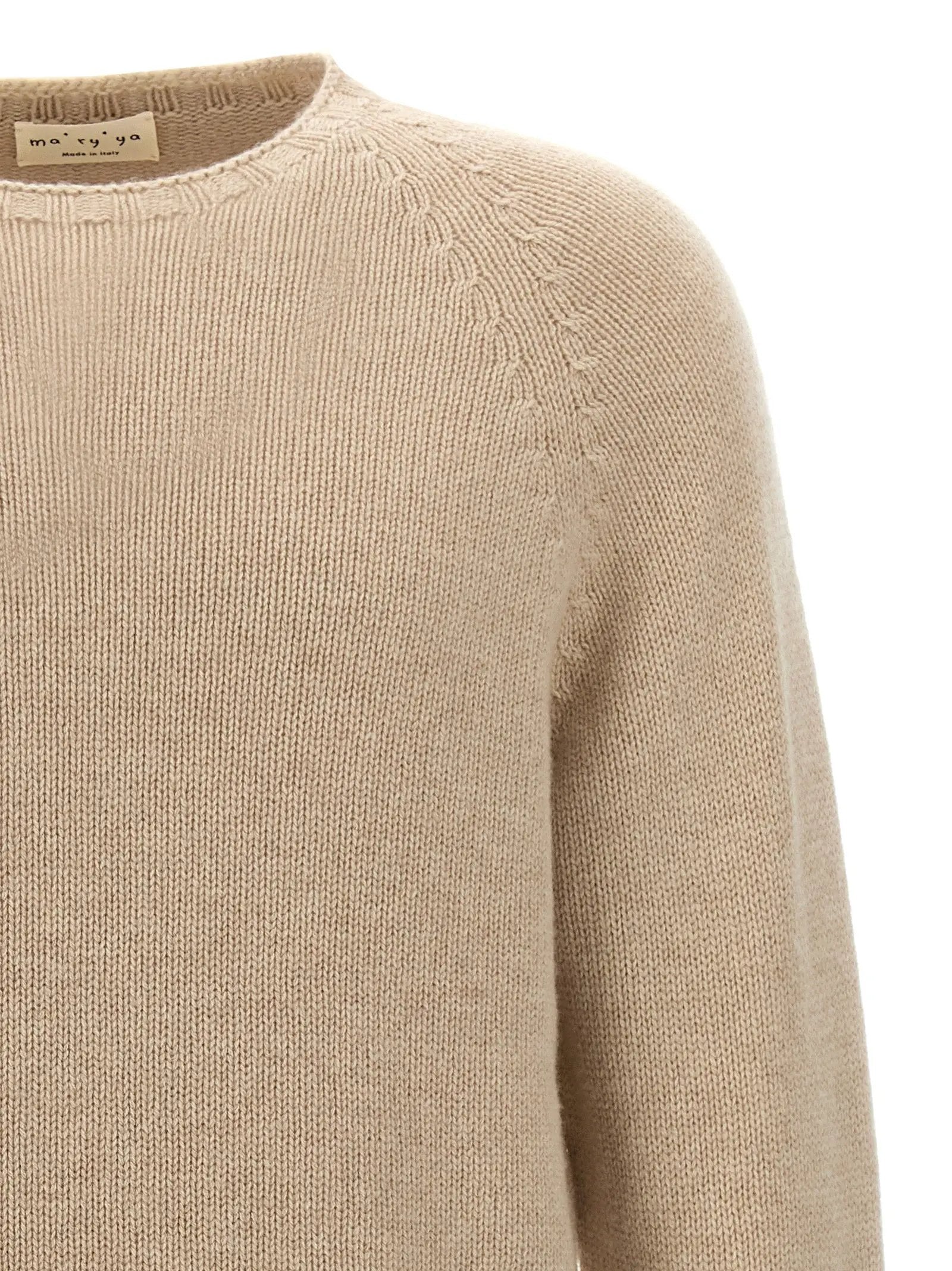 MA'RY'YA Beige Wool Cardigan