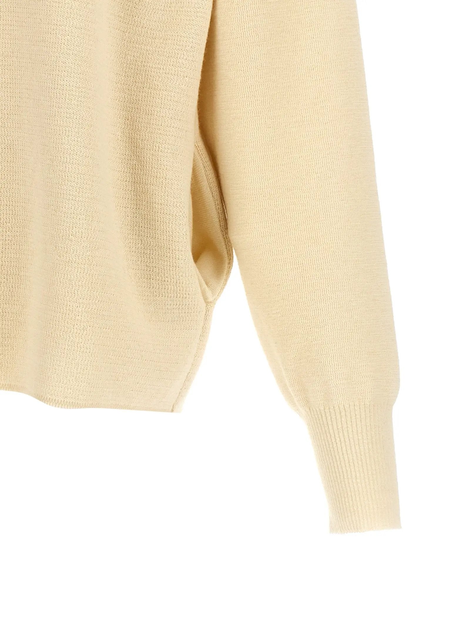 MA'RY'YA White Merino Wool Cardigan