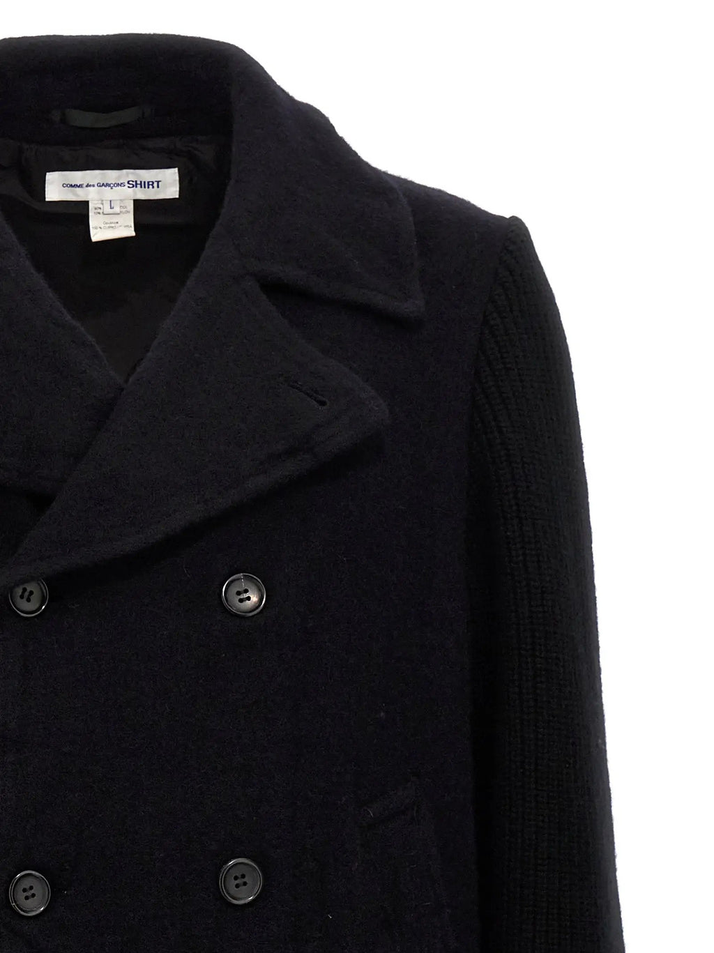 Comme Des Garçons Blue Wool Coat