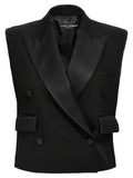 Dolce & Gabbana Black Silk Sleeveless Jacket