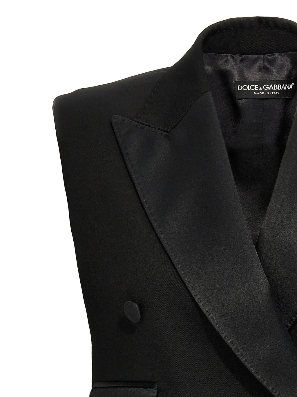Dolce & Gabbana Black Silk Sleeveless Jacket