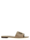 Dolce & Gabbana Gray Calfskin Slides