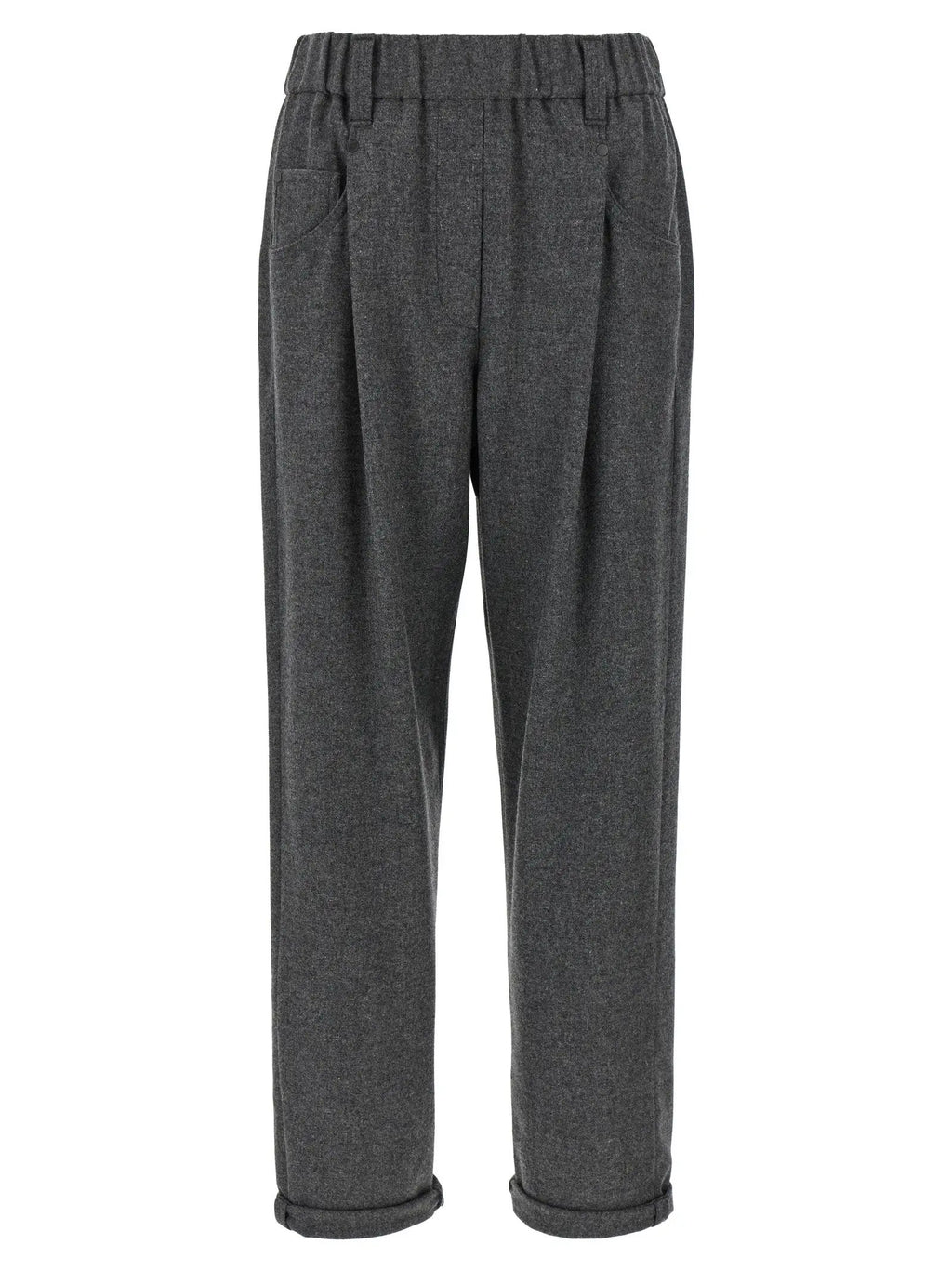 Brunello Cucinelli Gray Virgin Wool Casual Pants