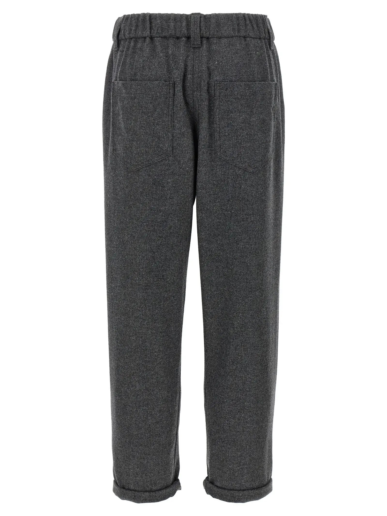 Brunello Cucinelli Gray Virgin Wool Casual Pants