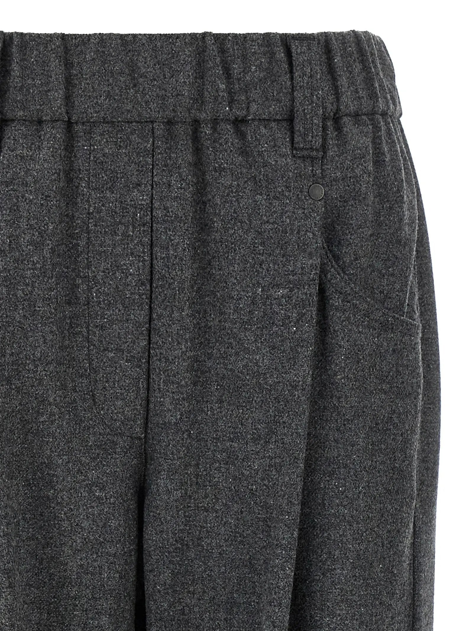 Brunello Cucinelli Gray Virgin Wool Casual Pants