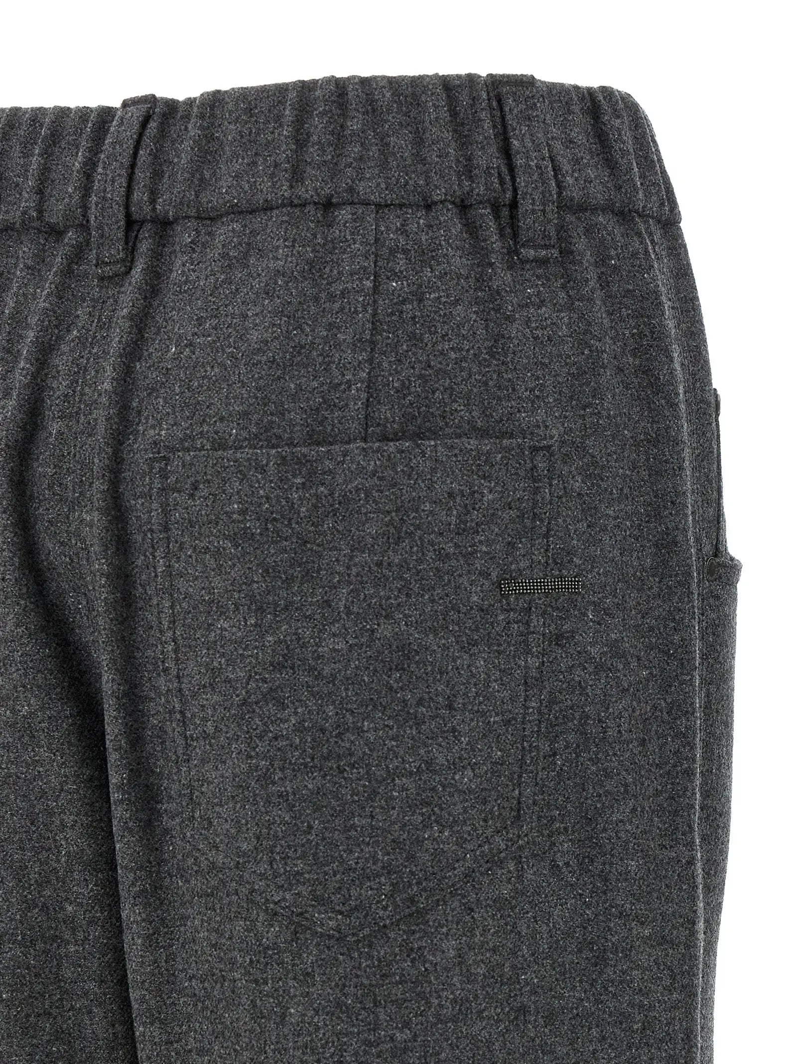 Brunello Cucinelli Gray Virgin Wool Casual Pants