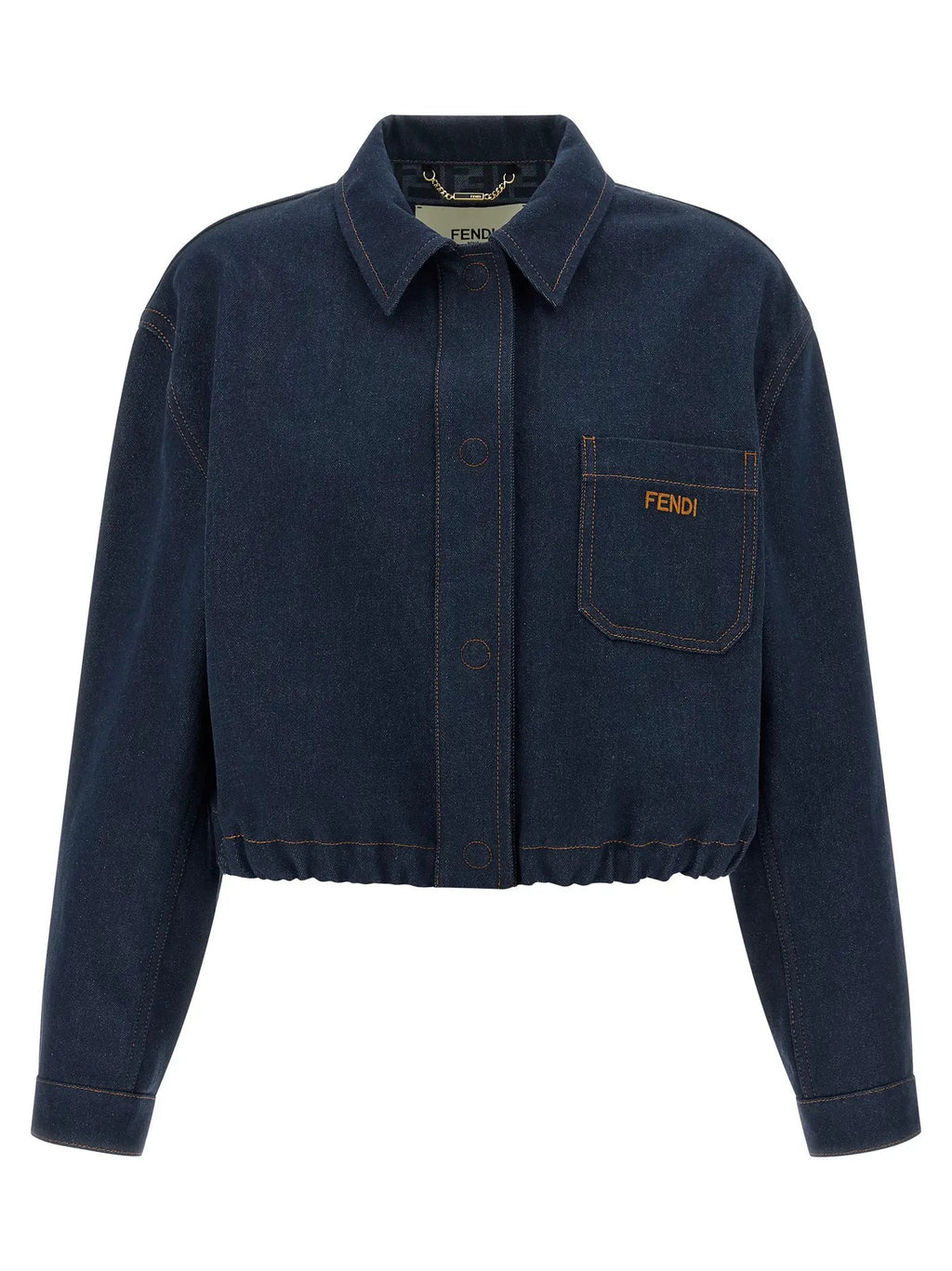 Veste en jean bleu en coton Fendi