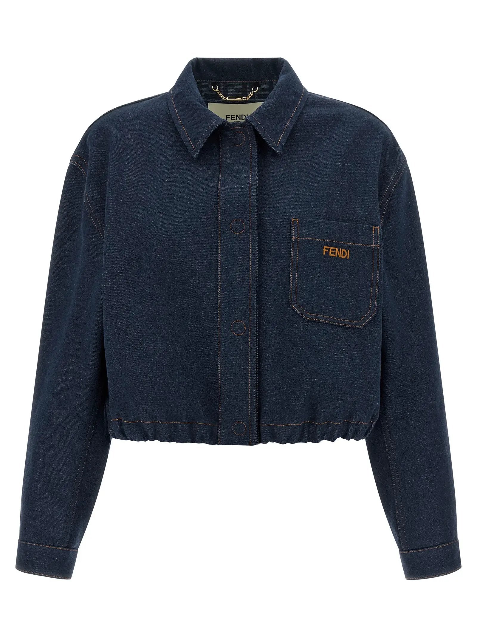 Veste en jean bleu en coton Fendi