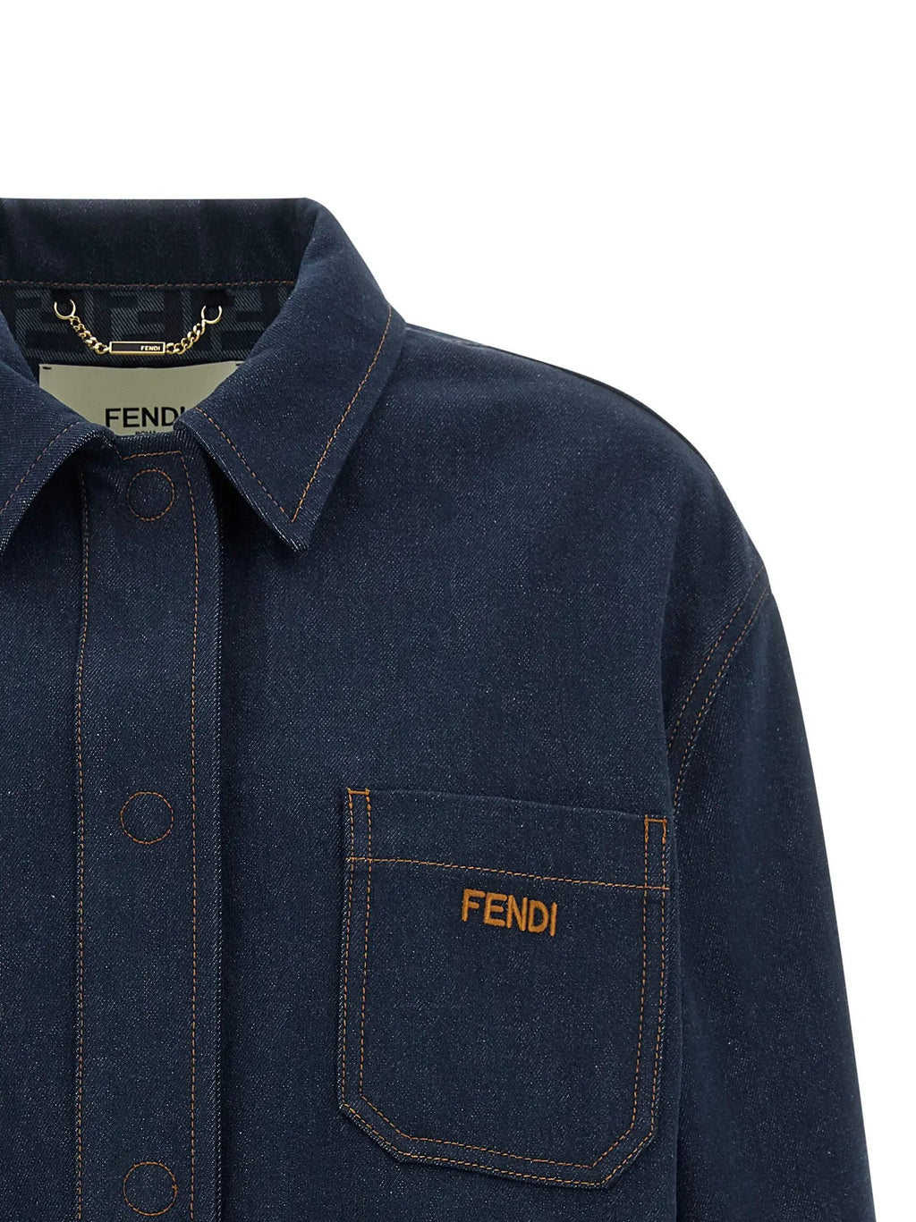 Veste en jean bleu en coton Fendi