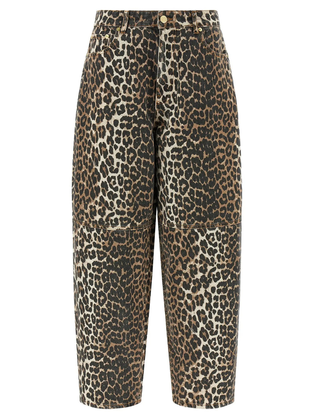 Ganni Brown Organic Cotton Cropped Jeans