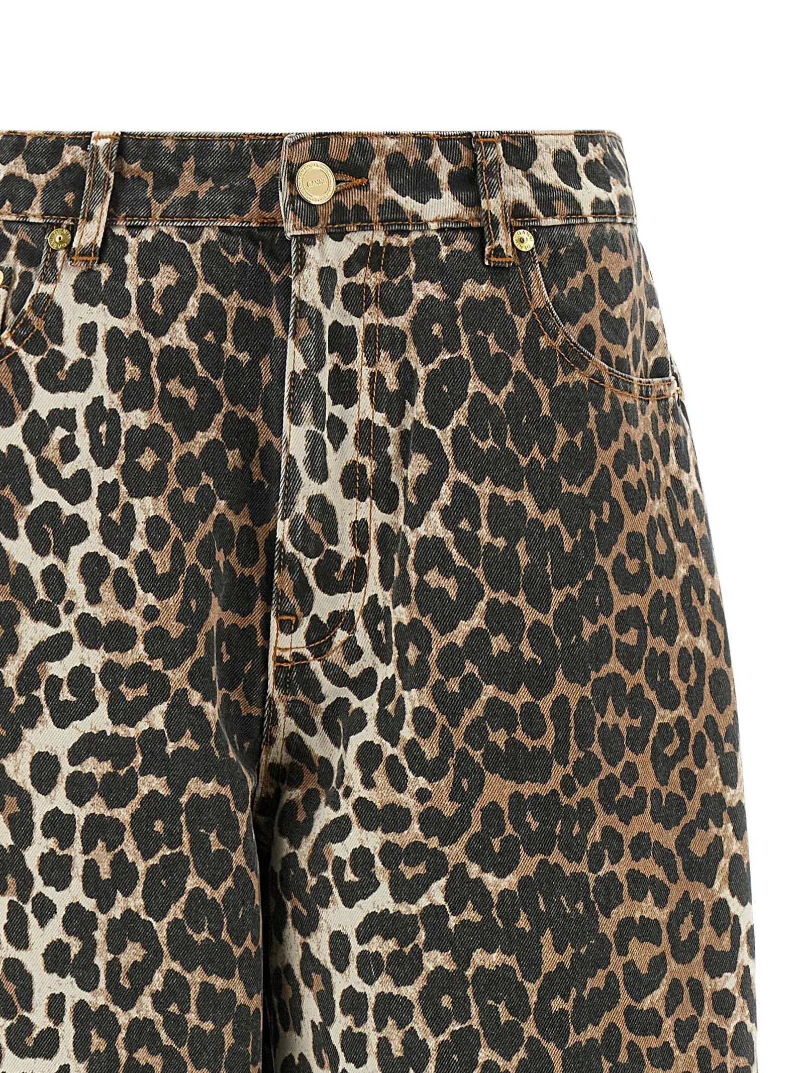 Ganni Brown Organic Cotton Cropped Jeans