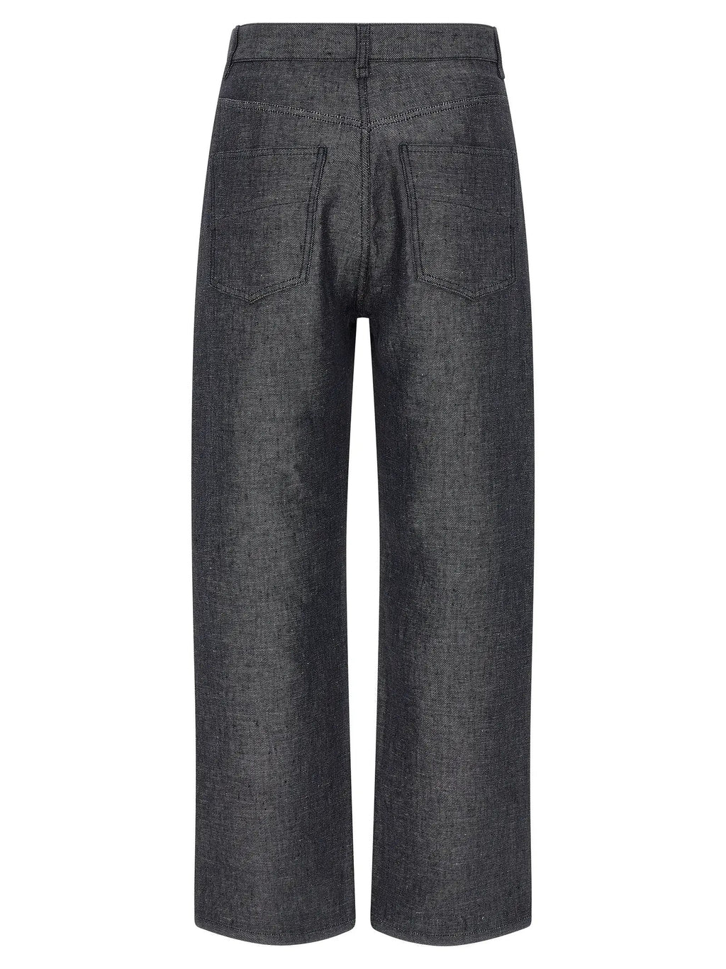 Fendi Gray Linen Straight-Leg Jeans