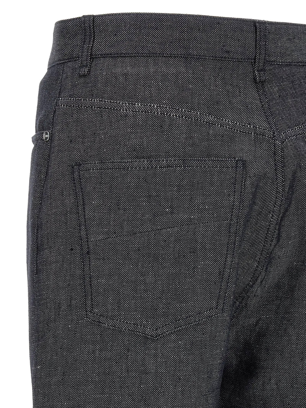 Fendi Gray Linen Straight-Leg Jeans