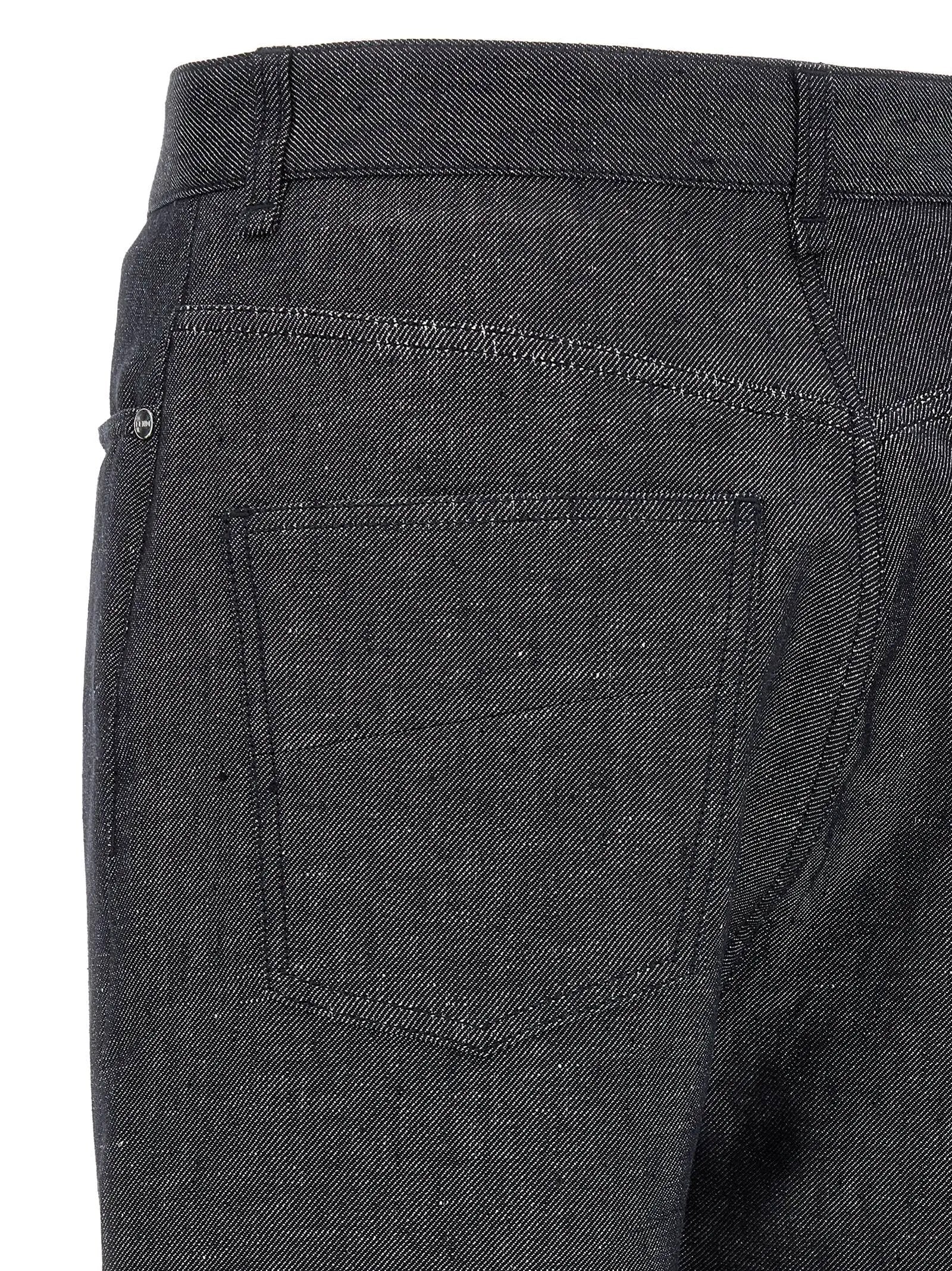 Fendi Gray Linen Straight-Leg Jeans