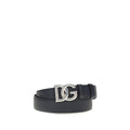 Ceinture Dolce &amp; Gabbana Bos Taurus Regular en cuir de veau noir