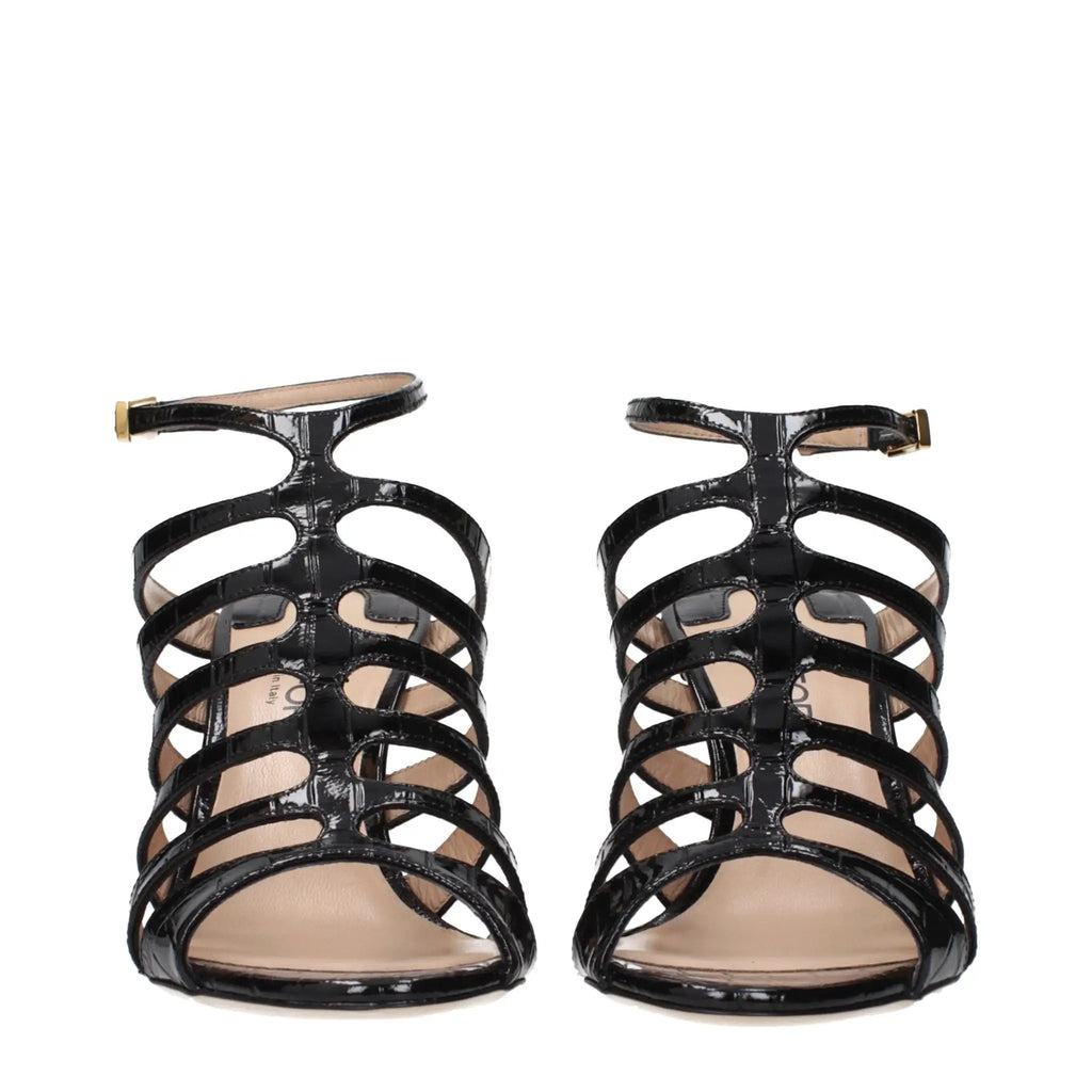 Tom Ford Black Leather Stiletto Heel Sandals