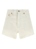 R13 White Cotton Bermuda Shorts