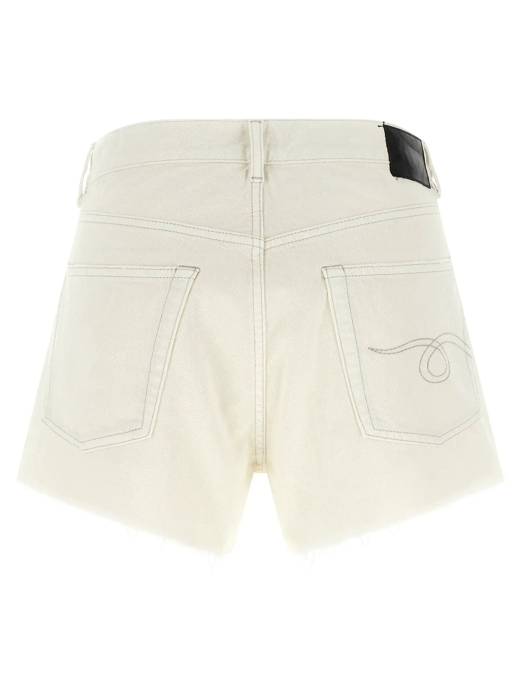 R13 White Cotton Bermuda Shorts