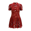 Self-Portrait Bordeaux Polyester Cocktail Dress